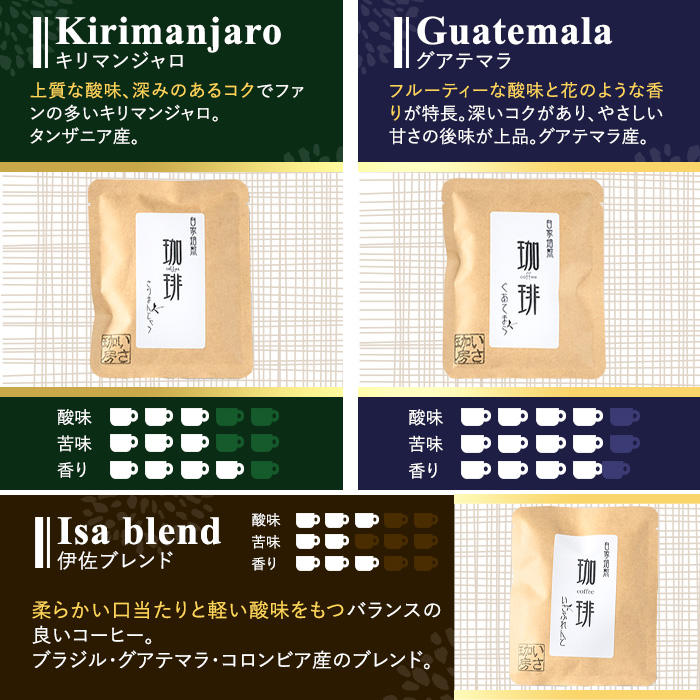 isa239 ＜訳あり＞レギュラーコーヒー＜ドリップバッグコーヒー＞(計15袋・5種×各3袋)【いさ工房】