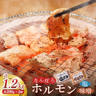 北海道南幌町 なんぽろホルモン 味噌&塩セット 1.2kg (各200g×3)