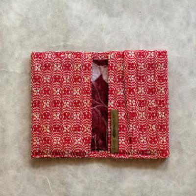 ふるさと納税 丸森町 佐野地織:しるくの名刺入れ(色味:朱×白) |  | 01