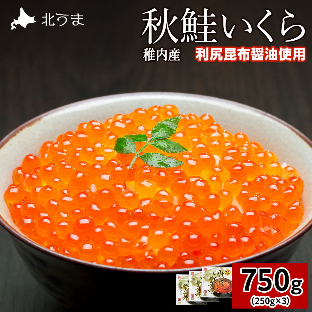 【ふるさと納税】【宗谷海峡産】秋鮭いくら醤油漬け250g×3 いくら イクラ 魚卵 海鮮 魚介 秋鮭 醤油漬け 鮭 小分け 便利 250g 北海道 国産 産地直送 送料無料 人気 お取り寄せ おすすめ 天然 贈答 ギフト グルメ 宗谷海峡 冷凍 【配送不可地域：離島】