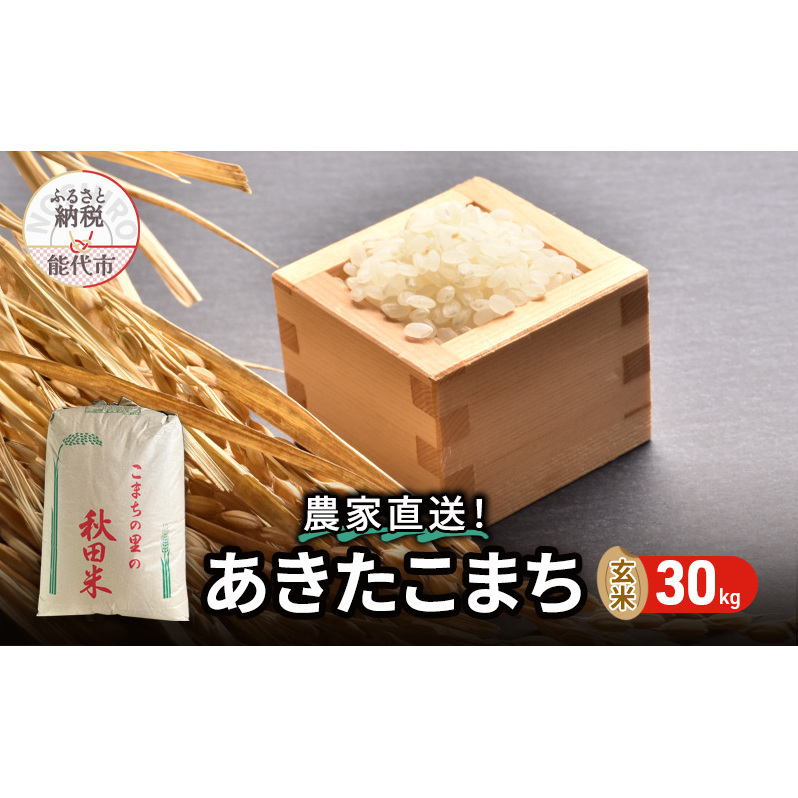 【先行予約・令和8年産】新米 秋田県産あきたこまち 玄米 30kg もっちり極旨 ブランド米 本場の味 豊かな水が育んだこだわり米 産直 [ ご飯 おにぎり お米 産地直送 おこめ ごはん 秋田県 秋田 能代市 ]