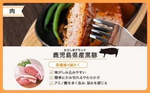 【3ｶ月定期便】鹿児島県産黒豚煮込みハンバーグ･黒豚味噌ステーキ 計4ﾊﾟｯｸ_ss0156