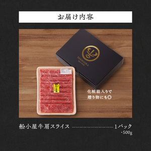 【牛肉】 筑後 船小屋牛 肩スライス【500g】_国産牛 肩 スライス 500g 1パック 船小屋牛 牛肩スライス ジューシー ほど良い脂 味わい深い 上質 旨味 冷凍 牛肉 肉 すき焼き うす切り 