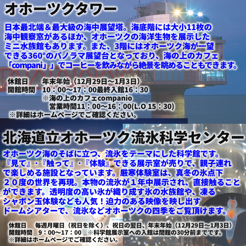 17-79 ガリンコ号3 IMERU 冬期運航 流氷クルーズ乗船券（3施設入場券セット）
