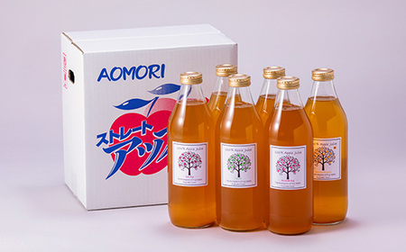 りんご「ふじ」発祥の地からの贈り物　無添加りんごジュース詰め合わせ　1L瓶×6本【配送不可地域：離島・沖縄県】【1148878】