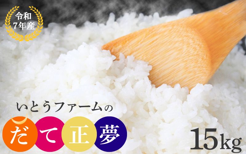 【宮城米の夢をかなえた極良食味品種】いとうファームの 令和6年産「だて正夢」15kg / 米 お米 精米 白米 ご飯 産地直送 【itofarm006】