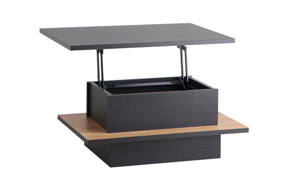 【東馬家具】FEEL（フィール）リフトアップテーブルBK(H060596)