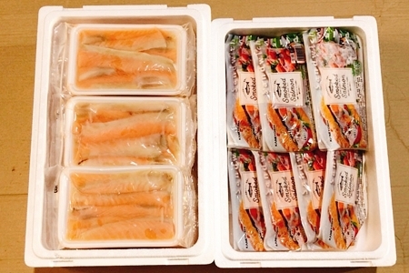 スモークサーモン12～20P(計3kg)＆塩サーモンハラス220g×20P D-09039
