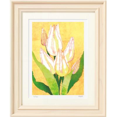 ふるさと納税 茨木市 イラスト作家「菜生」アートフレーム〈チューリップC〉花