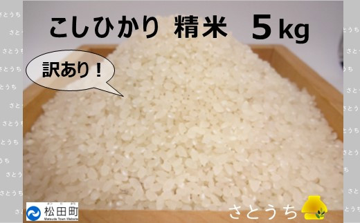 
【訳あり・農家直送】松田町のお米（こしひかり）　5kg
