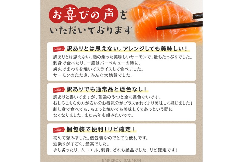 【訳あり】エンペラーサーモン【900g】
