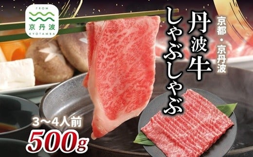 丹波牛 しゃぶしゃぶ用 500g 3～4人前 【 黒毛和牛 国産牛 しゃぶしゃぶ お鍋 丹波牛 赤身 霜降り 黒豆ポン酢付き ぽん酢 京都 丹波 いづつ屋 】 [025IZ002]