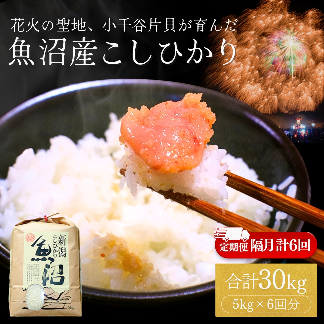 【令和7年産 定期便】魚沼産コシヒカリ 5kg×隔月全6回 白米 精米 新潟県産 米萬【0002-KM06DB00-03】