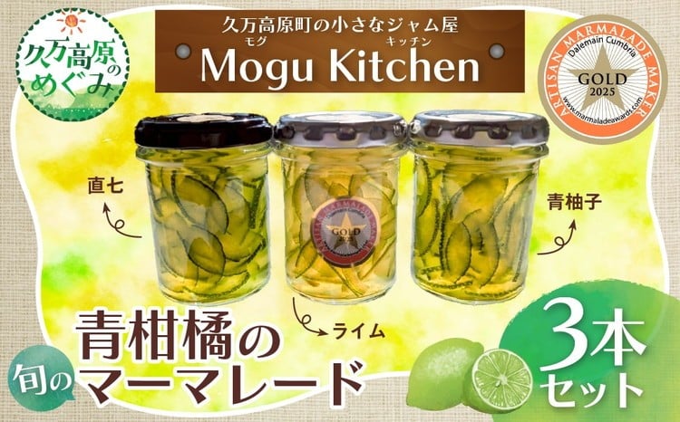 
            【先行予約】青柑橘の旬のマーマレード 3本セット（ライム・青レモン・青柚子・直七） ｜ Mogu kitchen 愛媛 久万高原町 手作り ジャム マーマレード ライム 柑橘 直七 青柚子 青レモン フードロス 活用 食品 ギフト ※2026年10月上旬頃より順次発送予定
          