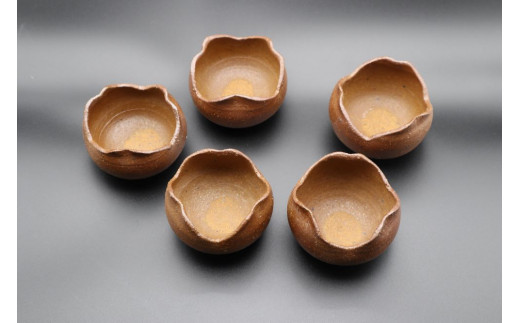 割山椒5客セット 明石大（あかし ひろき）作 | 焼き物 器 うつわ 皿 小皿 お祝い 贈答品 贈り物 ギフト 特別 アトリエ ギャラリー 大 埼玉県 久喜市