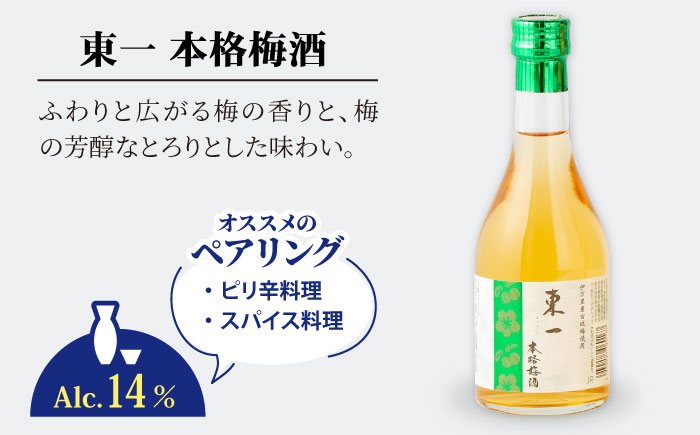 東一 飲み比べセットA (梅酒・日本酒) 300ml6本 【嬉野酒店】 NBQ009