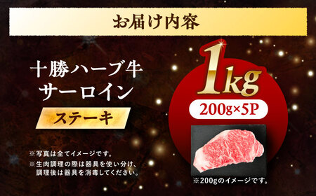 北海道 十勝 ハーブ牛  サーロインステーキ 1kg （200g×5） 《足寄町》【株式会社ノベルズ食品】[BEAQ050]