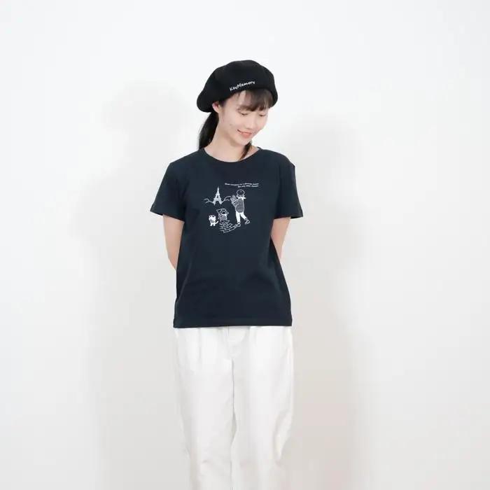 《3》【KEYMEMORY 鎌倉】トラベルイラストTシャツ NAVY