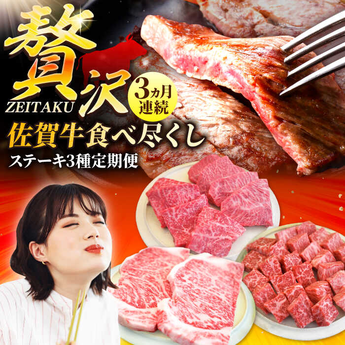 【ふるさと納税】【牧場直送】【3回定期便】佐賀牛 贅沢 ステーキ食べ尽くし【佐賀セントラル牧場】A4 A5 黒毛和牛 肉 お肉 牛肉 冷凍 佐賀県 白石町 [IAH080]