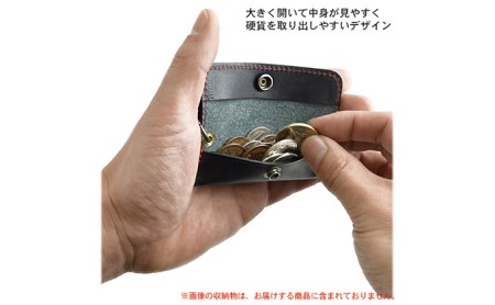 スティック型コインケース　バンナイズ オイル シュリンク レザー 本革 財布 コンパクト ファッション小物  ブラック/ブラック