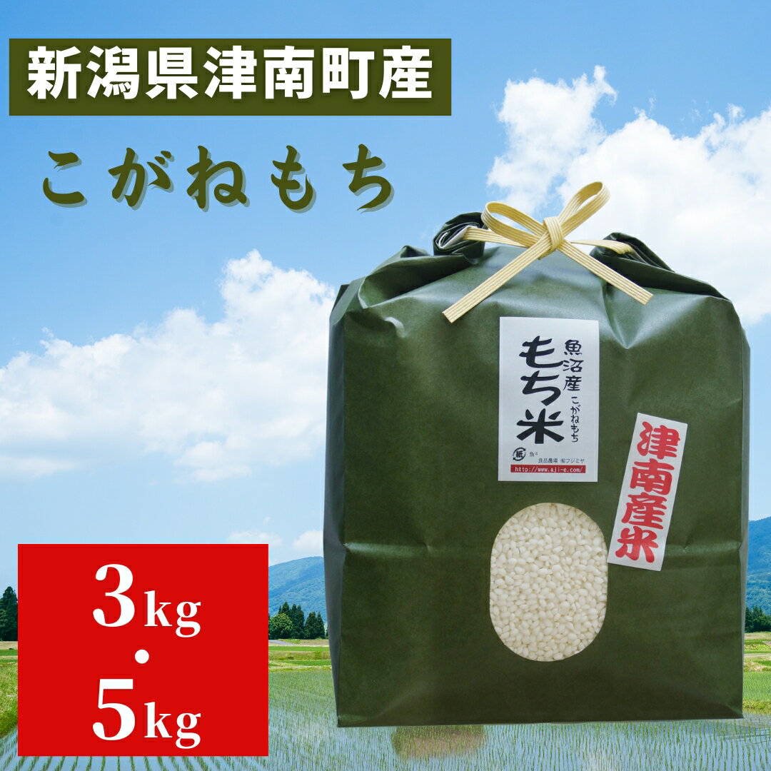 【ふるさと納税】もち米 こがねもち 3kg 5kg 自家生産 自社生産 精米 食品 食べ物 お餅 お雑煮 おこわ だんご おはぎ 餅つき 赤飯 ちまき 炊き込みご飯 お取り寄せ 新潟県 津南町