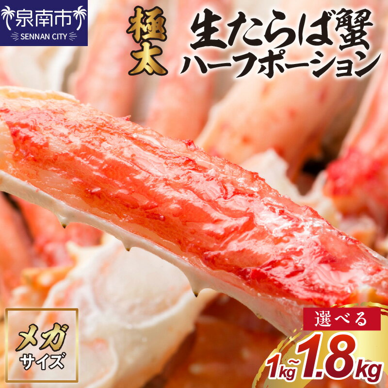 【ふるさと納税】選べる内容量！【極太メガサイズ】生たらば蟹 ハーフポーション 1kg 1.8kg お中元