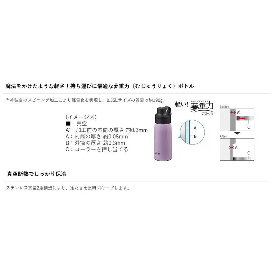 タイガー魔法瓶 真空断熱ボトル MCS-A35N GTビジリアン 0.35L ステンレス製ストロー マグボトル 保冷 在宅 タンブラー利用可 大阪府門真市
