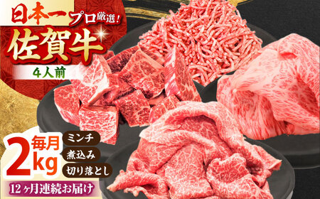 【全12回定期便】4人家族向け佐賀牛普段使いセットB HBH117 黒毛和牛 佐賀牛