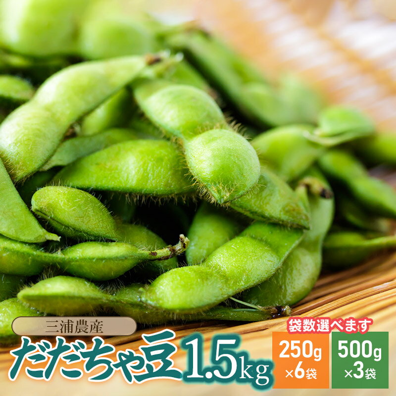【ふるさと納税】【令和7年産先行予約】だだちゃ豆 1.5kg 【袋数選べます：500g×3袋 or 250g×6袋】枝豆 2025年産