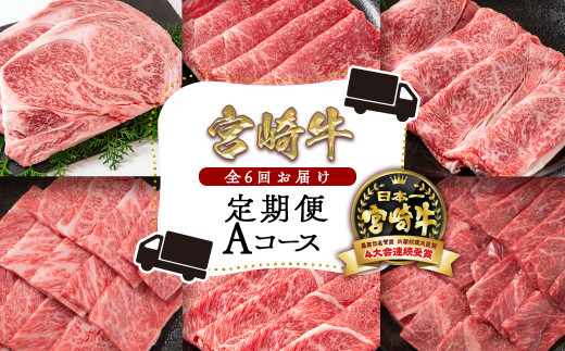 宮崎牛６ヶ月定期便 Aコース 牛肉 焼肉 すき焼き ステーキ等 ブランド牛 ミヤチク 内閣総理大臣賞4連覇 ＜7-6＞すき焼肉 すき焼き肉 