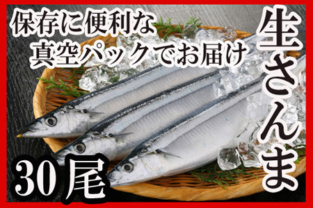 【北海道根室産】冷凍さんま30尾 B-30005