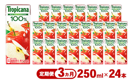 【定期便3ヶ月】トロピカーナ 100％ アップル 250ml LLスリム×24本 ※離島への配送不可