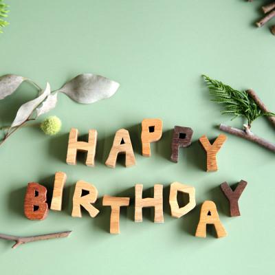 ふるさと納税 木津川市 【アルファベットブロック】HAPPY BIRTHDAY　小さな木のインテリア　木製ブロック