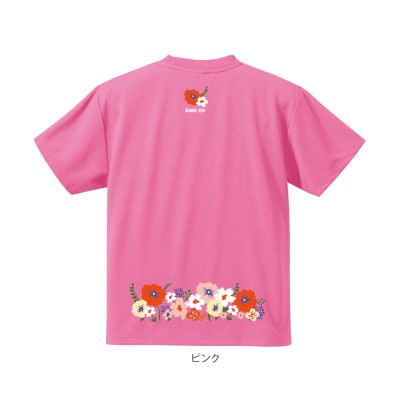 JTTA公認　卓球ユニフォーム【男女兼用(ドライ):Mサイズ】フラワー2　ピンク【1675411】