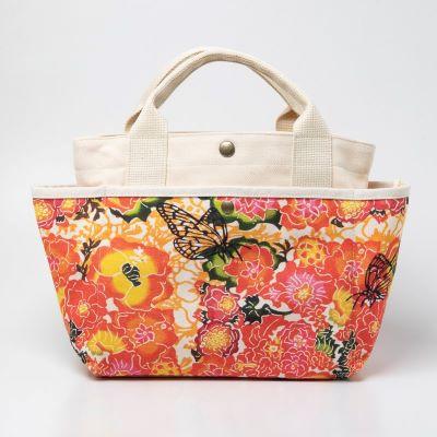 ふるさと納税 八重瀬町 【琉球帆布】お散歩バッグ / 紅型バタフライ