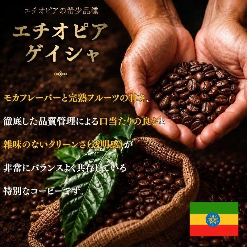 自家焙煎豆スペシャルティコーヒー エチオピアゲイシャ 2袋(計200g) コーヒー粉