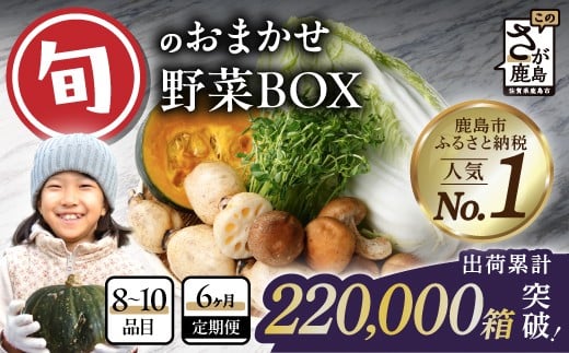 
            野菜 定期便 6回 旬のおまかせ 野菜BOX (8〜10品目) 【累計22万箱突破】| 野菜定期便 6回 6ヶ月 定番野菜 定期便 野菜 定期便 6ヶ月 果物 セット 詰め合わせ じゃがいも きのこ トマト とうもろこし アスパラガス 玉ねぎ 蓮根 毎月お届け 人気 ランキング 九州 佐賀県 鹿島市 E-72
          
