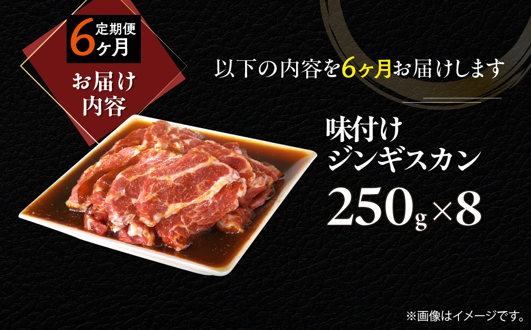 【6ヶ月定期便】味付けジンギスカン250g×8 MROA266 ６回 ８パック
