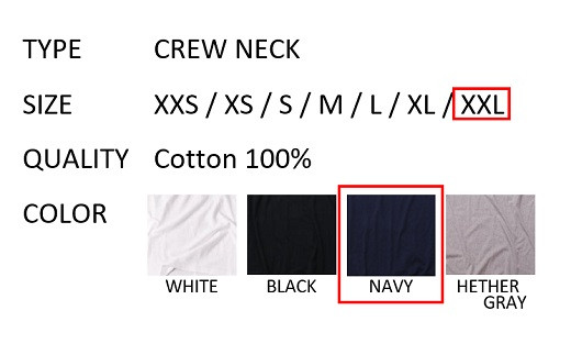 【XXLサイズ】 EIJI T−SHIRT クルーネック ネイビー _SM15-7 ｜ 服 Tシャツ ティーシャツ 国産 日本製 大阪府 阪南市