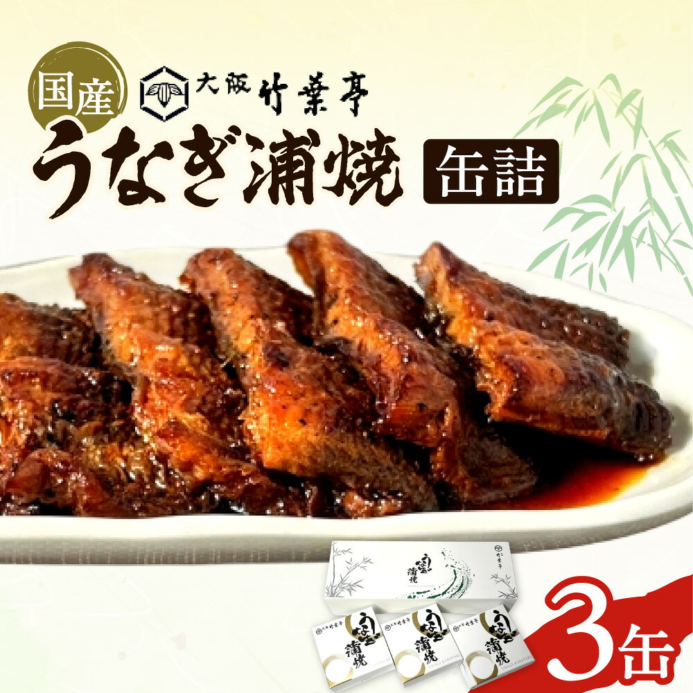 【ふるさと納税】【老舗・大阪竹葉亭】大阪竹葉亭 国産うなぎ 蒲焼 缶詰 3缶セット 1缶180g 老舗 うなぎ専門店 秘伝 特製だれ 白焼き 一尾まるごと 常温保存 うな丼 贈答用 保存食 ご褒美 大阪 送料無料