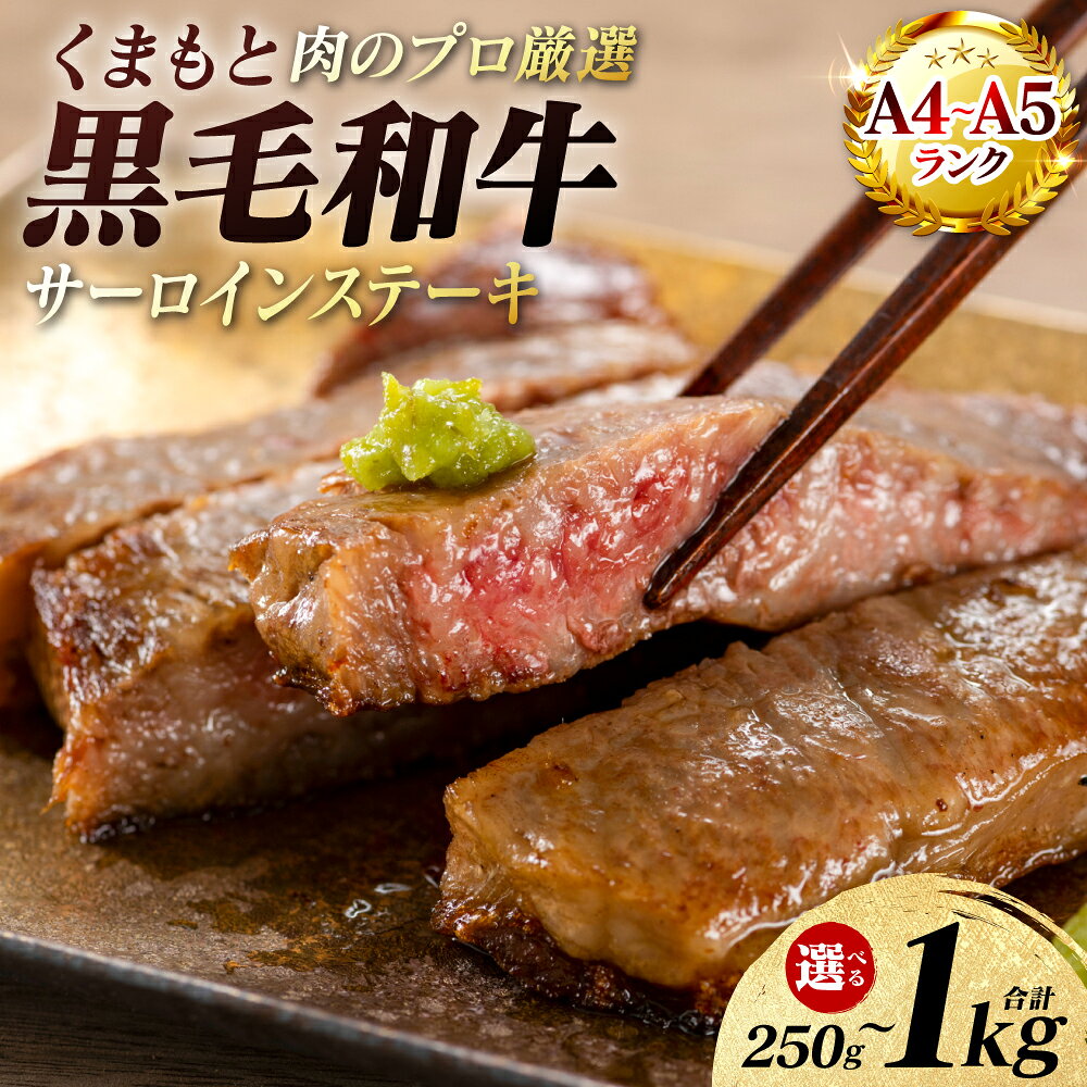 【ふるさと納税】【A4～A5ランク】 くまもと黒毛和牛 サーロイン ステーキ 250g～1kg 【選べる内容量】 和牛ステーキ 牛肉 お肉 サーロイン 黒毛和牛 冷凍 焼肉 BBQ おかず ギフト 熊本県 八代市 送料無料