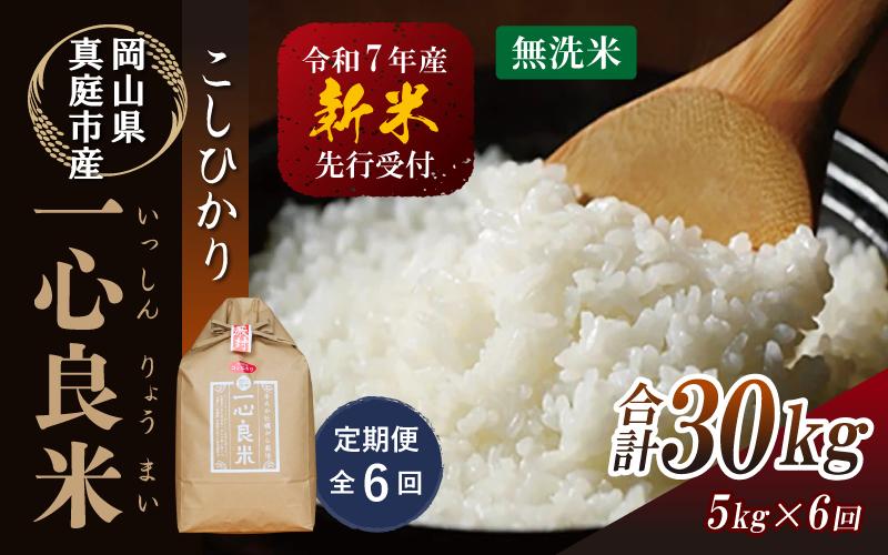 
            【令和7年産先行予約】＜全６回定期便＞ 真庭市産コシヒカリ 米ぬか 牡蠣栽培米 『 一心良米 』 無洗米 ５kg×６回（定期便） / お米 いっしんりょうまい 岡山県 真庭市 無洗米 米 コシヒカリ こしひかり 人気 ブランド米 新米 先行予約 定期便 令和7年産 2025年産
          