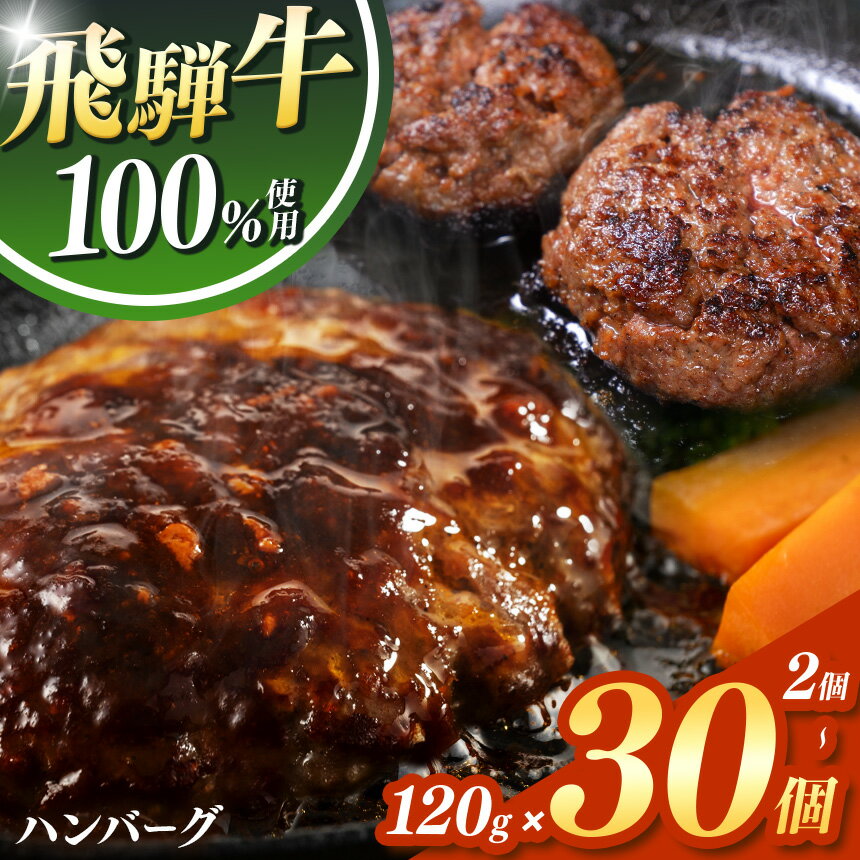 【ふるさと納税】 飛騨牛 100% ハンバーグ 120g ×選べる個数 (2個/5個/10個/30個) | 肉汁ジューシー 和牛 黒毛和牛 国産牛 牛 飛騨牛 飛騨牛100% 贈答 冷凍 ギフト 生活応援 大容量 お惣菜 惣菜 おかず お弁当 ご家庭用 人気 返礼品 岐阜県 北方町