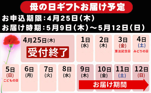 お申込み期限は4月25日(木)まで。お届け期間の指定はできません。