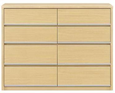 大川家具 チェスト 幅120cm ロータイプ 引出し 4段 シンプル ナチュラル