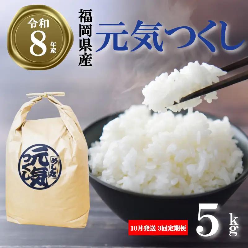 【 令和8年産先行予約！2026年10月発送】米 元気つくし 5kg 3回定期便 |米 FRF