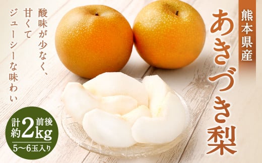 熊本県産 あきづき梨 約2kg 5～6玉入り 梨 なし ナシ フルーツ 果物 【2026年8月下旬発送開始】