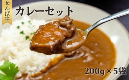 せんば牛カレーセット　200g×5袋