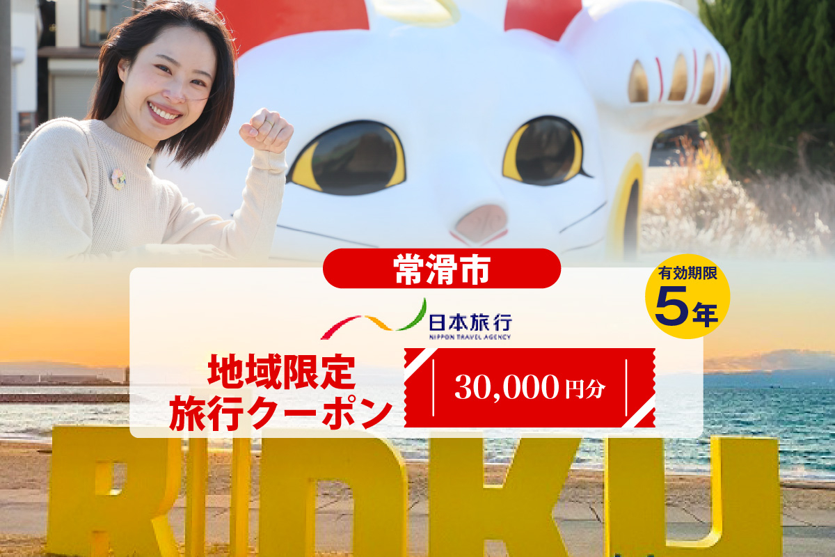 
            愛知県常滑市　日本旅行　地域限定旅行クーポン30,000円分
          