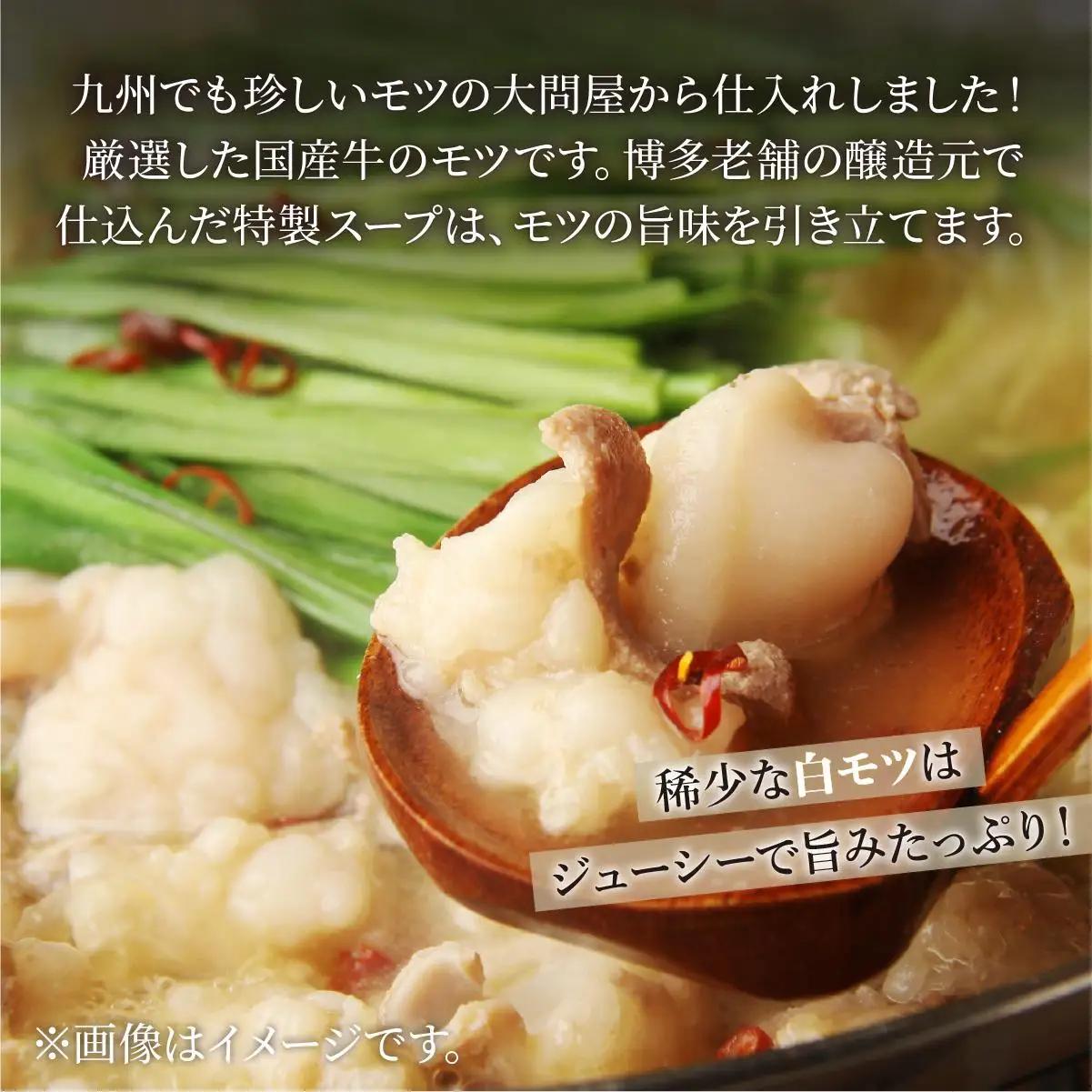  厳選国産牛もつ使用！博多もつ鍋 醤油味 2～3人前|国産牛 もつ鍋 セット 2人前 3人前 小分けしょうゆ味 スープ付 ちゃんぽん チャンポン 牛もつ 牛モツ 牛白もつ 牛白モツ ホルモン 鍋 冷凍